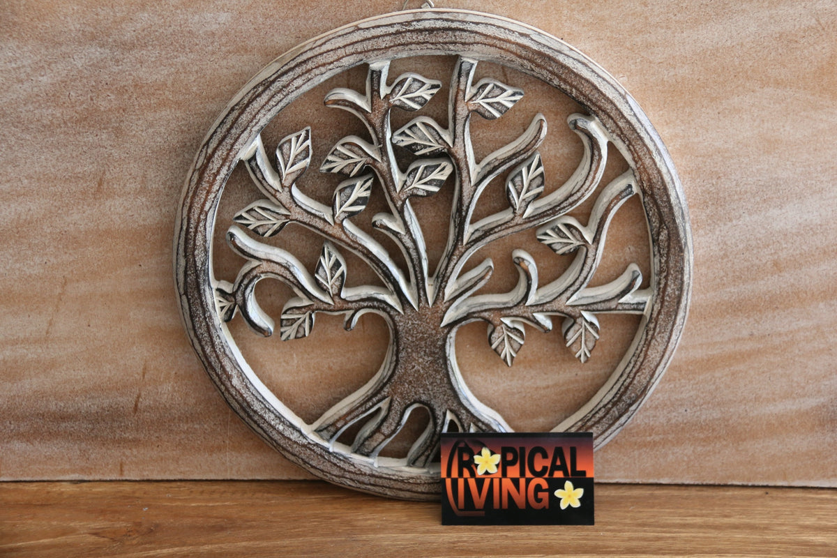 Balinese Hand Carved MDF TREE OF LIFE Wall Panel 30cm