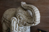 NEW Balinese Cast Concete Elephant with Carving - Bali Elephant Statue