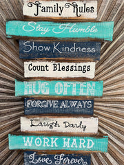 NEW Balinese Hand Crafted FAMILY RULES Sign - Bali Family Sign