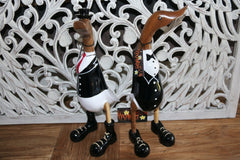 NEW Balinese Hand Carved Wooden Tuxedo Duck - Bali Rice Paddy Duck in Tuxedo