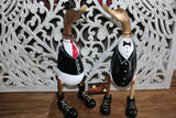 NEW Balinese Hand Carved Wooden Tuxedo Duck - Bali Rice Paddy Duck in Tuxedo