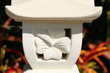 NEW Balinese Hand Carved Limestone Lantern - Bali Hibiscus Garden Lantern