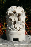 NEW Balinese Hand Carved Limestone Lantern - Bali Frangipani Garden Lantern