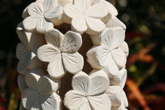 NEW Balinese Hand Carved Limestone Lantern - Bali Frangipani Garden Lantern