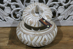 NEW Balinese Hand Carved Wooden Bowl M - Bali Carved Bowl - 3 colours available