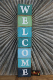 NEW Balinese Timber WELCOME Sign - Seaside / Nautical Coloured Welcome Sign