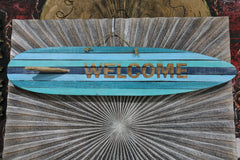 NEW Balinese Timber Surfboard WELCOME Sign