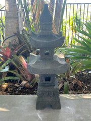 Balinese Hand Carved LAVA Stone Pagoda - Bal Lava Pagoda - Bali Garden Lantern