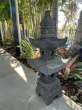 Balinese Hand Carved LAVA Stone Pagoda - Bal Lava Pagoda - Bali Garden Lantern