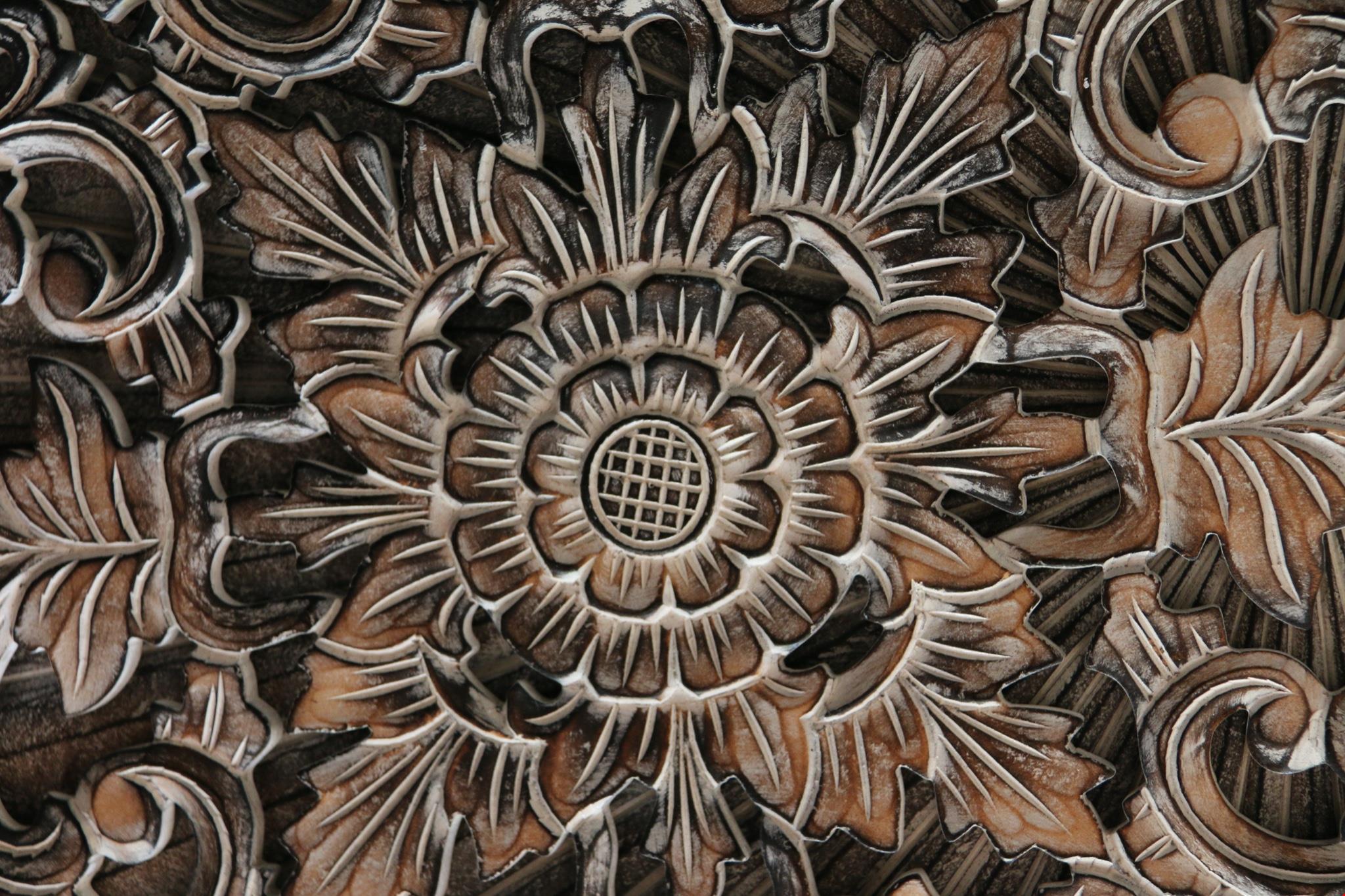 New Balinese Carved MANDALA / TROPICAL WALL PANELS - BALI WALL ART - Mandala Art