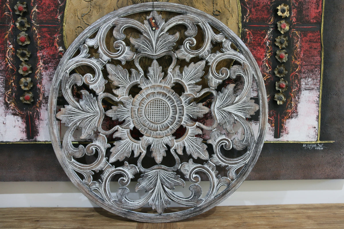 Balinese Hand Carved MDF Mandala Panel - 1m wide - Bali Wall Art - Mandala Art