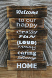 Balinese Hand Crafted Wooden WELCOME Sign - Nautical Colours