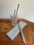 NEW Balinese Eco Friendly Reusable Aluminium Drinking Straws w/Cleaner - Pack 10