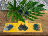 Peacock Feather Hook Earrings - Choose from 3 Colours - Peacock Earrings
