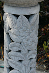 NEW Balinese Frangipani w/Leaf Hand Crafted Bird Bath - Bali Bird Bath