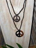 NEW Hand Crafted Bead & Peace Sign Necklace - Perfect Inexpensive Gift