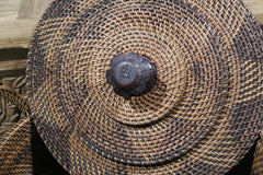 NEW Balinese Hand Woven Rattan Laundry Basket / Bali Rattan Basket with Lid