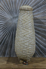 New Balinese Hand Woven Basket w/Lid  / Ginger Jar Style Basket