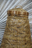 New Balinese Hand Woven Basket w/Lid  / Ginger Jar Style Basket