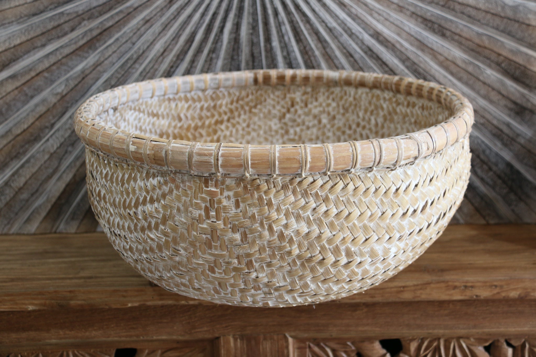 New Balinese Hand Woven Open Basket / Bali Basket 5 Sizes