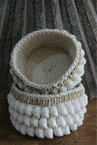 NEW Balinese Handmade Macrame Open Baskets encrusted with Shells
