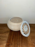 NEW Balinese Hand Woven Rattan Basket with Lid - Rattan Bali Basket Feature Lid
