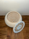 NEW Balinese Hand Woven Rattan Basket with Lid - Rattan Bali Basket Feature Lid