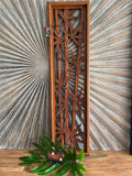 NEW Balinese Hand Carved Tropical/Bamboo Wall Panel 80x20cm