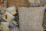 NEW Balinese Handmade Cushion Cover with Shell Trim - Bali Cushion
