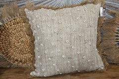 NEW Balinese Handmade Cushion Cover with Shell Trim - Bali Cushion