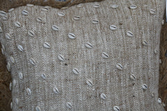 NEW Balinese Handmade Cushion Cover with Shell Trim - Bali Cushion