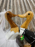 NEW Hand Carved Bali Wedding Ducks - Bali Rice Paddy Mr & Mrs Kissing Ducks