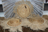 NEW Balinese Raffia Style Table Mat / Placemat w/Fringe -Rustic Bali Design