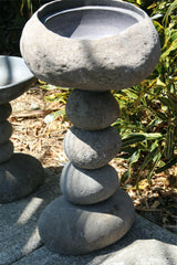 NEW Balinese Natural River Stone Bird Bath - Bali Riverstone Bird Bath