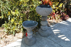 NEW Balinese Natural River Stone Bird Bath - Bali Riverstone Bird Bath