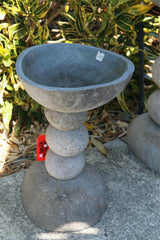 NEW Balinese Natural River Stone Bird Bath - Bali Riverstone Bird Bath