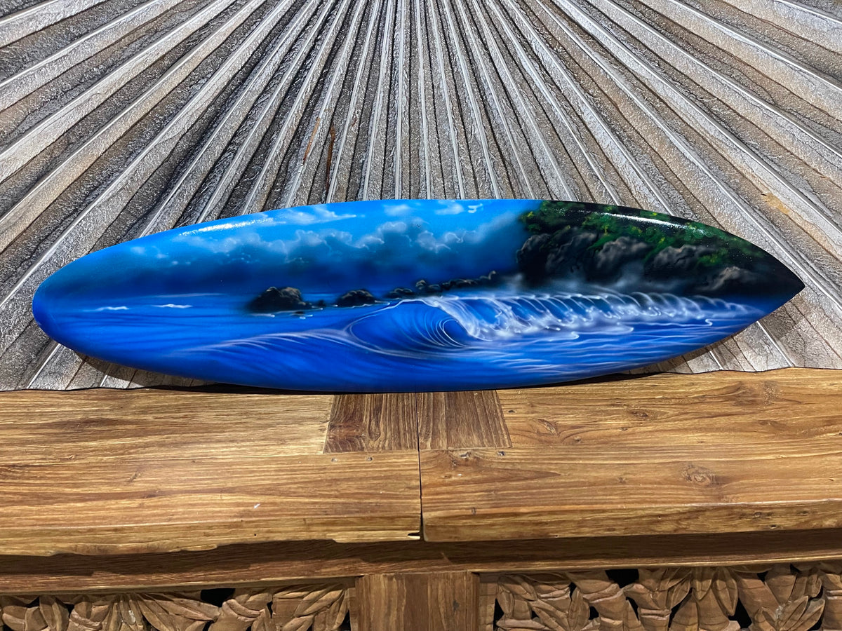 NEW Bali Handmade Air Brushed Surfboard Wall Decor 80cm - Bali Surfboard Art