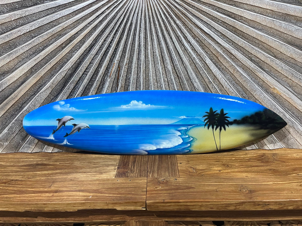 NEW Bali Handmade Air Brushed Surfboard Wall Decor 80cm - Bali Surfboard Art