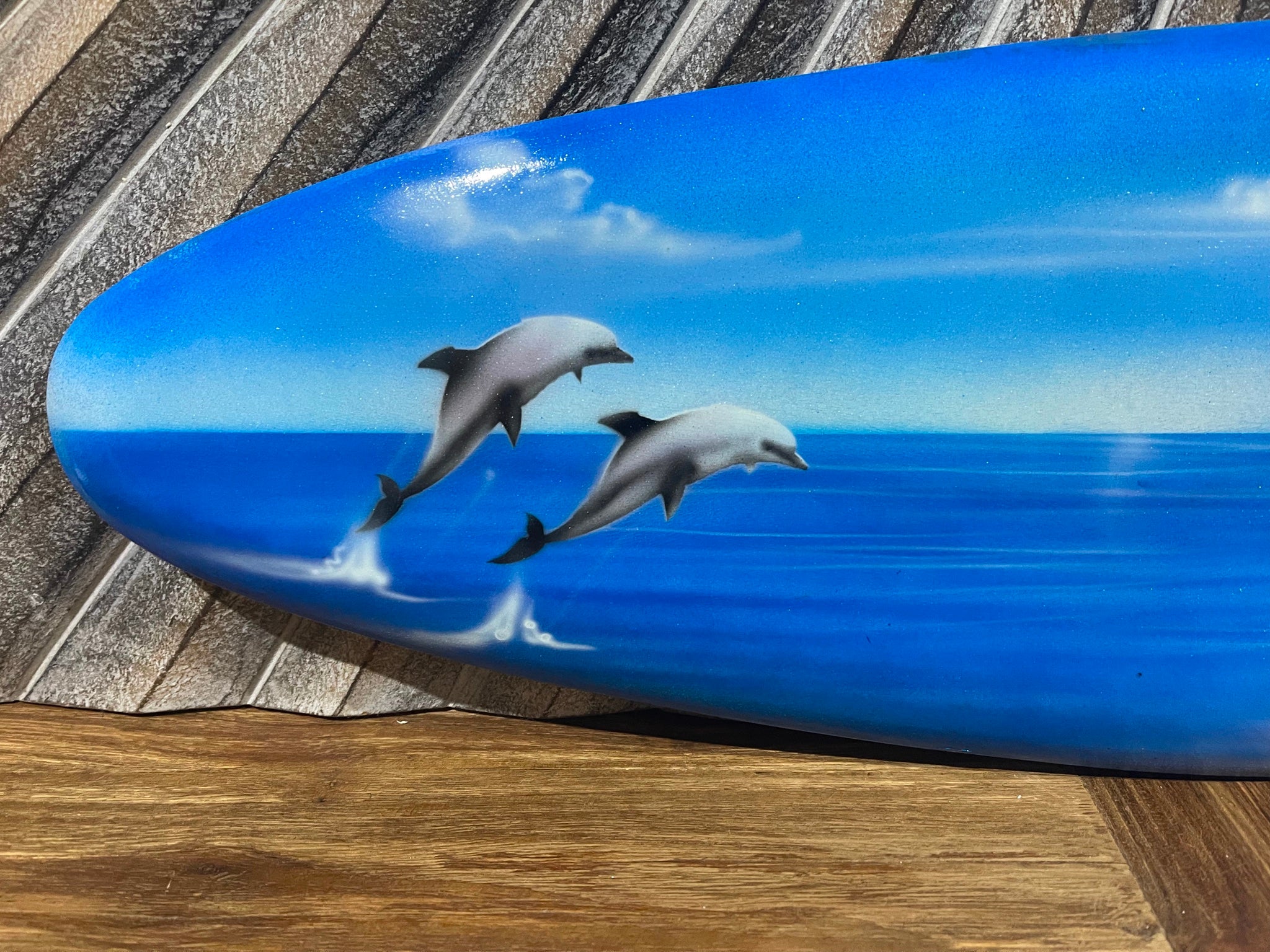 NEW Bali Handmade Air Brushed Surfboard Wall Decor 80cm - Bali Surfboard Art