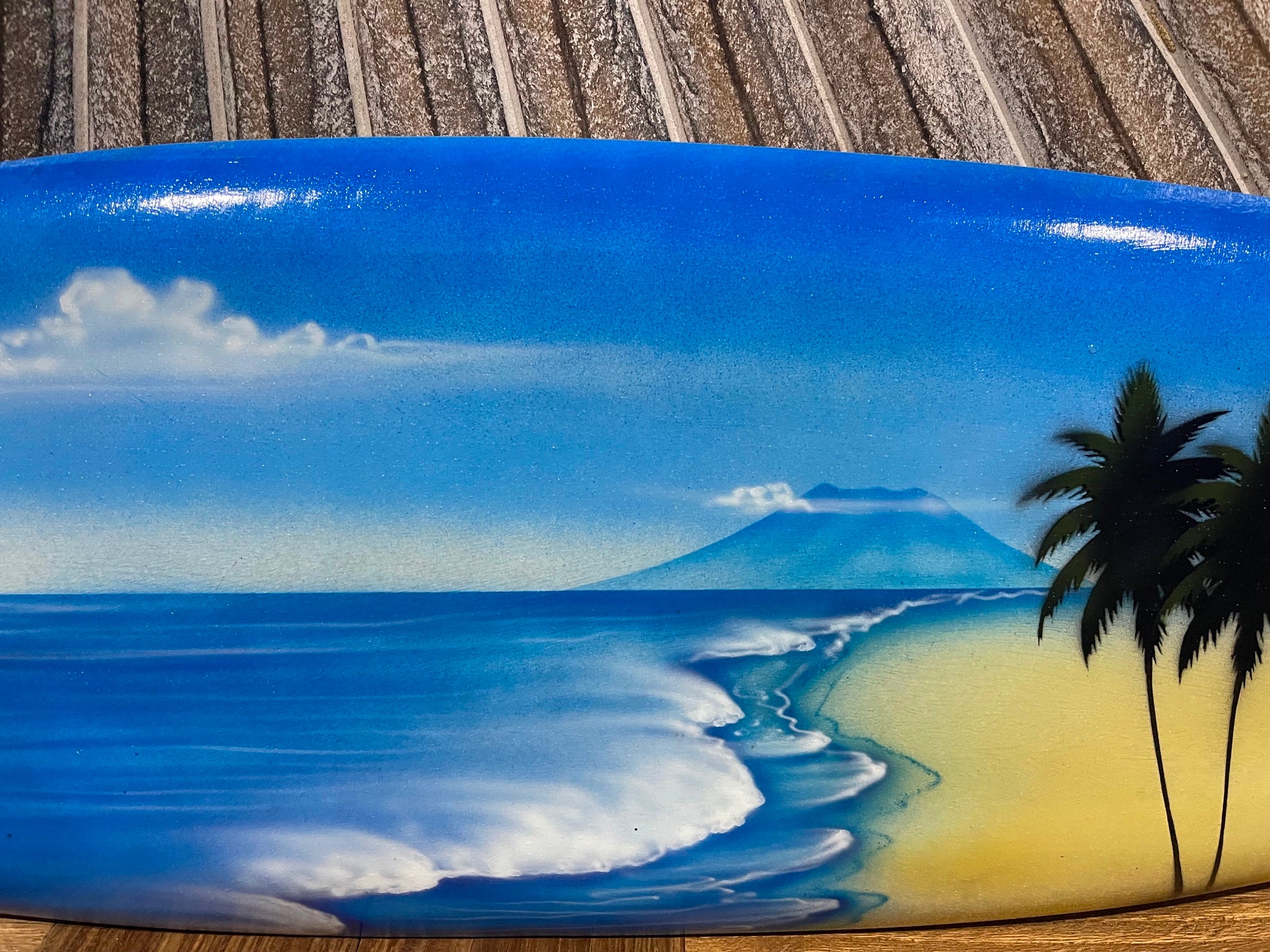 NEW Bali Handmade Air Brushed Surfboard Wall Decor 80cm - Bali Surfboard Art