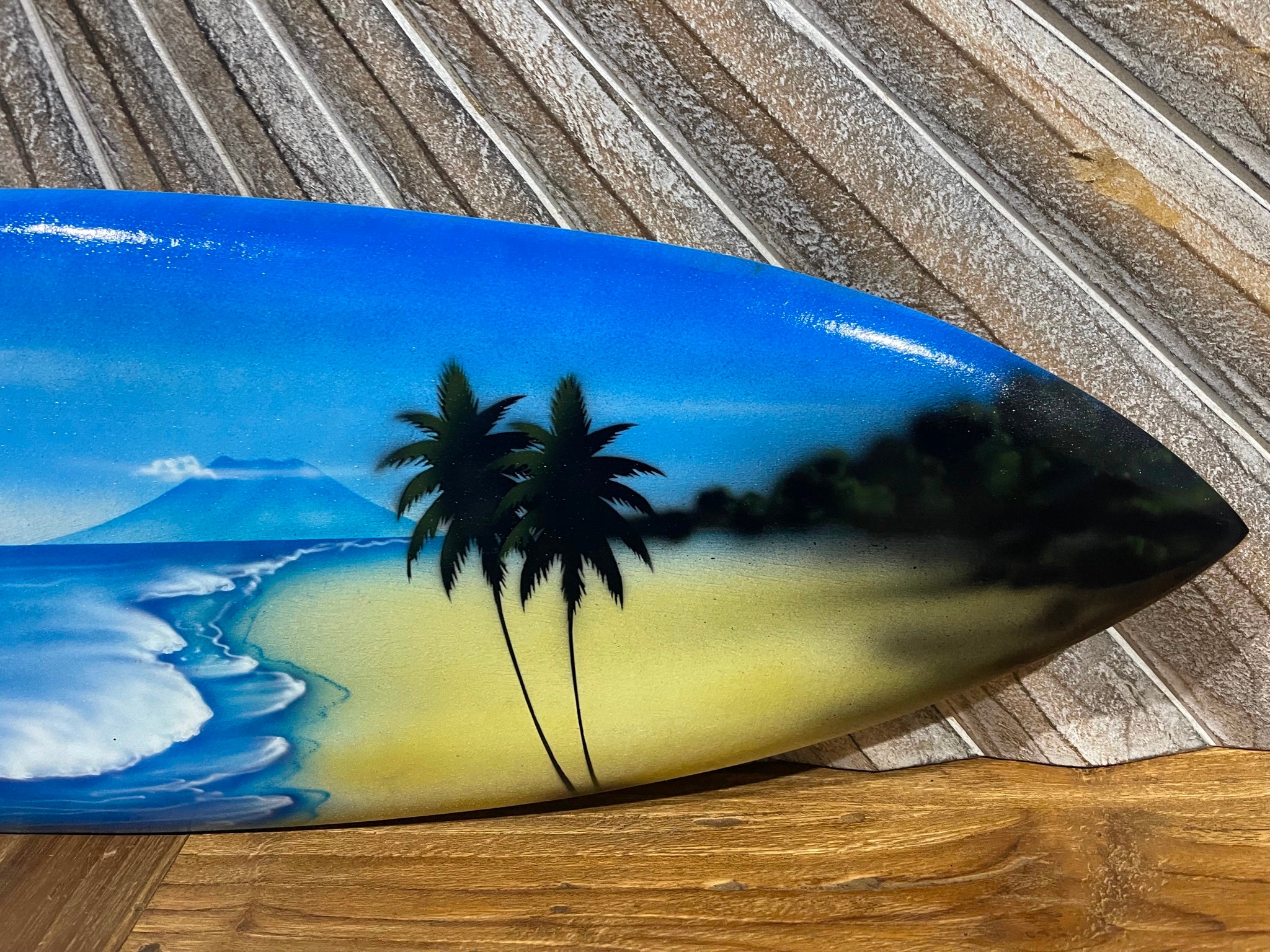 NEW Bali Handmade Air Brushed Surfboard Wall Decor 80cm - Bali Surfboard Art