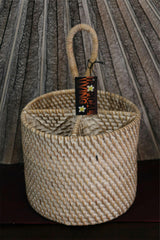 New Balinese Hand Woven Rattan 4 Compartment Caddy - Rattan Bali Basket