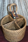 New Balinese Hand Woven Rattan 4 Compartment Caddy - Rattan Bali Basket