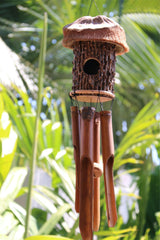 NEW Balinese Wood Stick Birdhouse / Bamboo Wind Chime