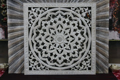 NEW BALINESE CARVED MDF/WOOD MANDALA / TROPICAL WALL PANELS - BALI WALL ART 70cm