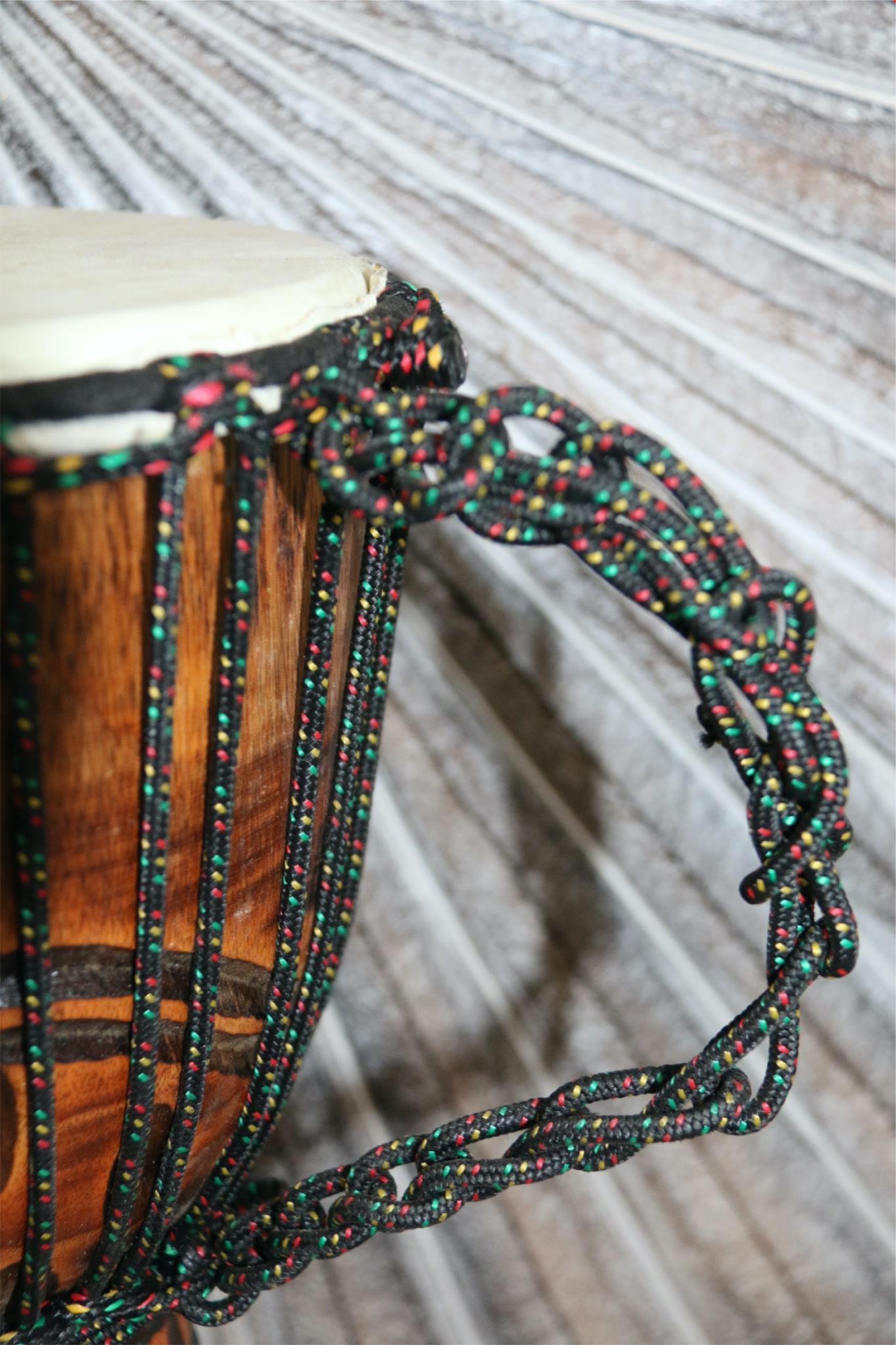 Djembe Tamburo Bongo 40cm - Tamburo Africano Decorativo Con Motivo Elefante - Foto 11