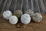 Hand Crafted Shell Decor Ball - Balinese Shell Home Decor - Boho Style Homewares