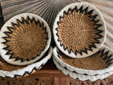 New Balinese Hand Woven Water Hyacinth w/Cotton Trim Open Basket - Bali Basket