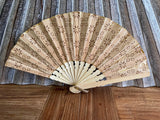 NEW Balinese Bamboo / Batik Fabric Hand Fan - Bali Fan - Hand Held Fan