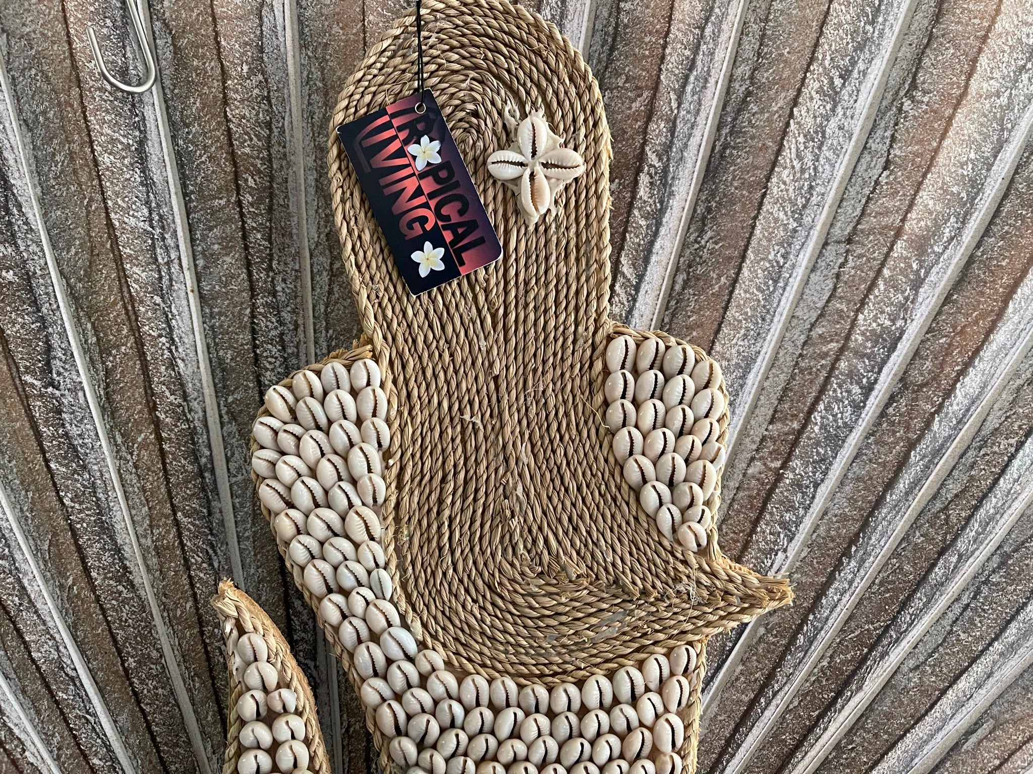 Shell Rope Decor Balinese Hand Crafted Shell & Rope Mermaid Wall Art - Bali Shell Wall ...
